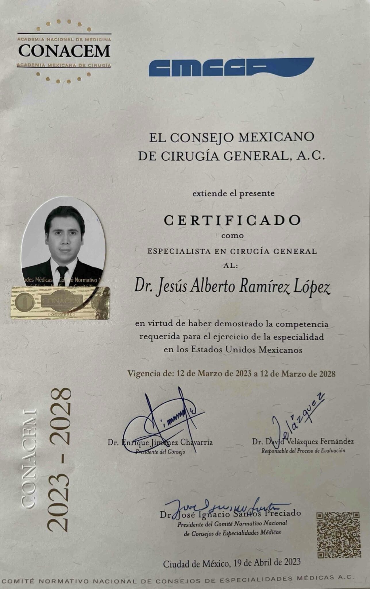 Certificado CMCG 2023-2028
